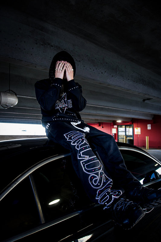 WRLDSURS CRYSTAL HOODIE BLACK